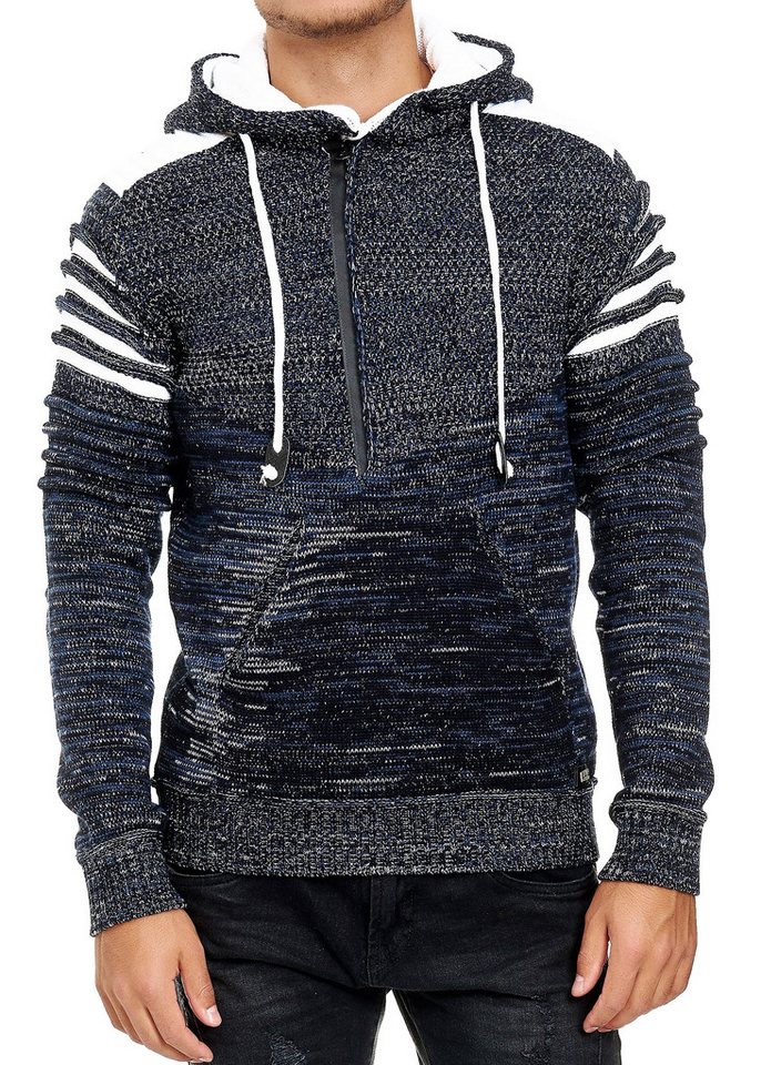 R-NEAL Kapuzenpullover Kapuzen-Pullover Hoodie mit 1/2 Zipper Strick Pullover mit Kapuze von R-NEAL