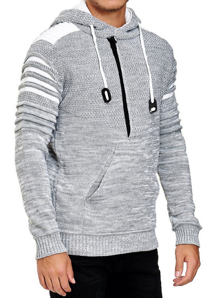 R-NEAL Kapuzenpullover Kapuzen-Pullover Hoodie mit 1/2 Zipper Strick Pullover mit Kapuze von R-NEAL