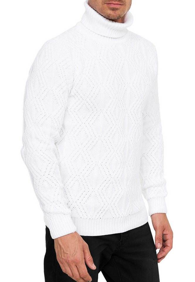 R-NEAL Rollkragenpullover Melierter Grobstrick Rollkragen-Pullover Business Büro Pullover von R-NEAL