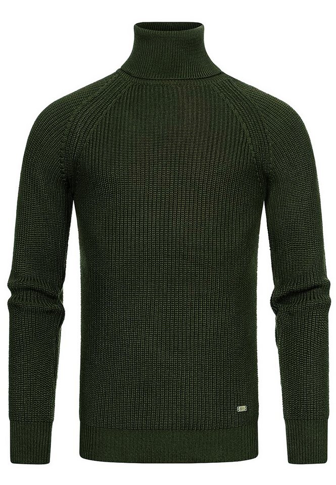 R-NEAL Rollkragenpullover Rollkragen Business Pullover Freizeit Grob-Strick Pulli Einfarbig von R-NEAL