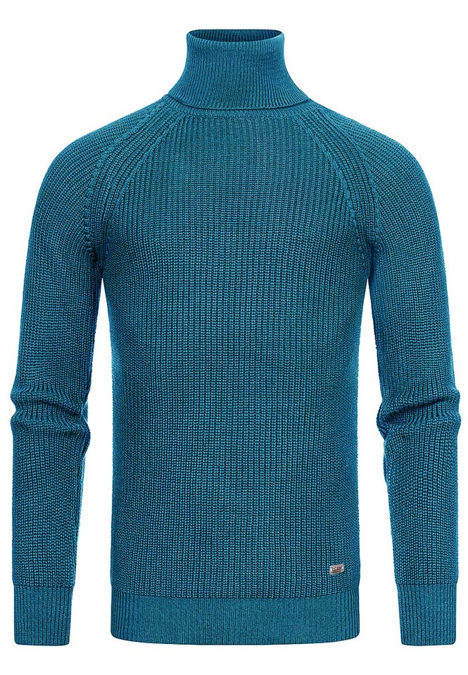 R-NEAL Rollkragenpullover Rollkragen Business Pullover Freizeit Grob-Strick Pulli Einfarbig von R-NEAL