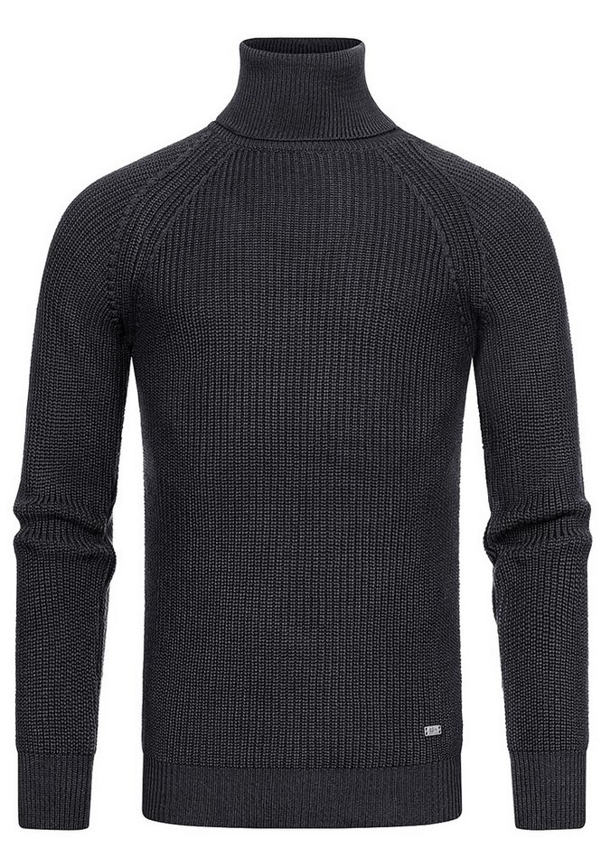 R-NEAL Rollkragenpullover Rollkragen Business Pullover Freizeit Grob-Strick Pulli Einfarbig von R-NEAL