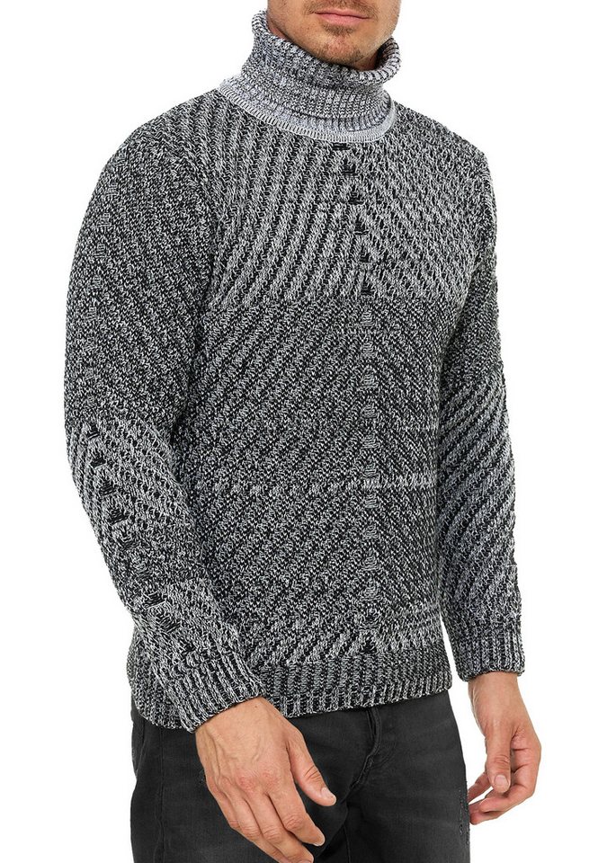 R-NEAL Rollkragenpullover Rollkragen Strick Pullover Casual Freizeit Grob-Strick Pulli von R-NEAL