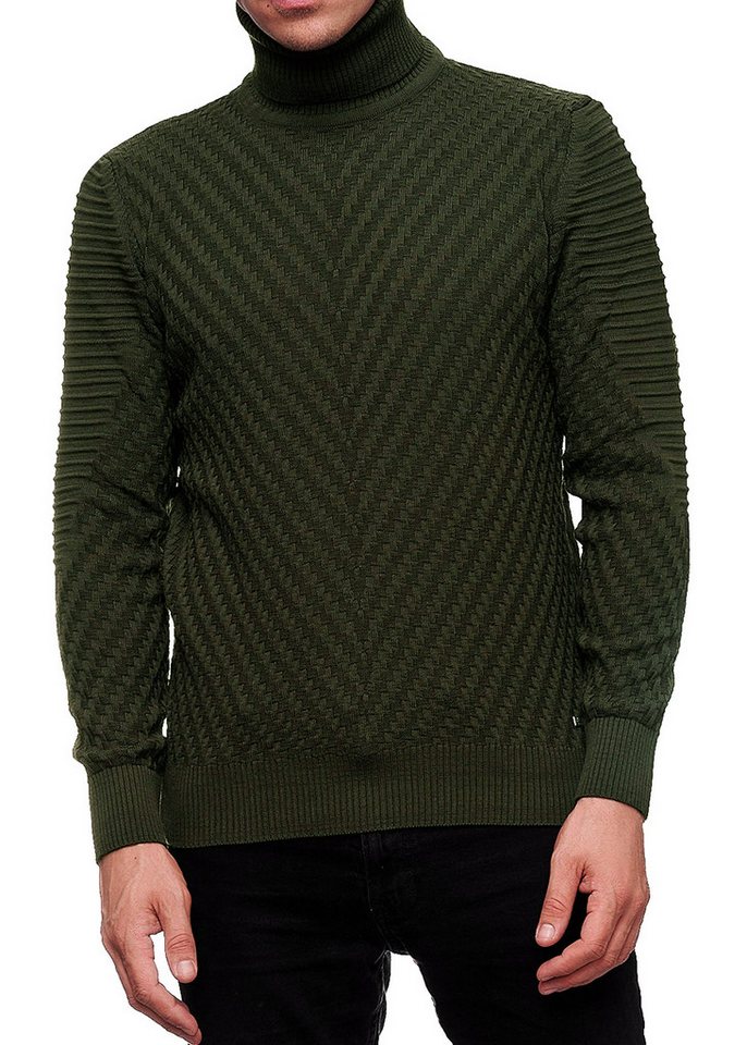 R-NEAL Rollkragenpullover Rollkragenpullover Herren Feinstrickpullover mit Stehkragen Feinstrick von R-NEAL