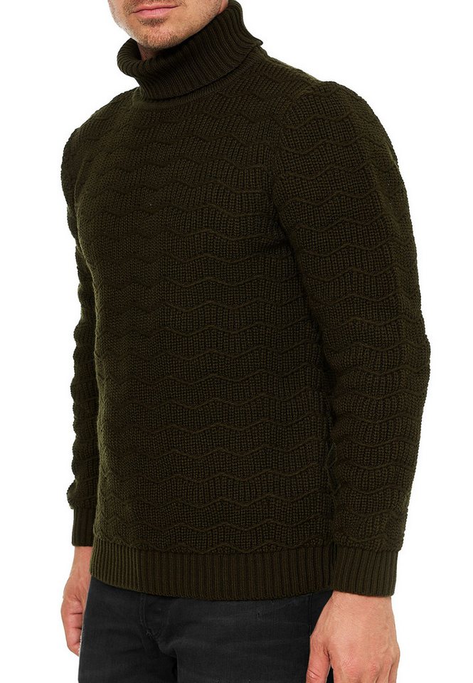R-NEAL Rollkragenpullover Schwerer Grobstrick Rollkragen-Pullover Freizeit Pullover von R-NEAL