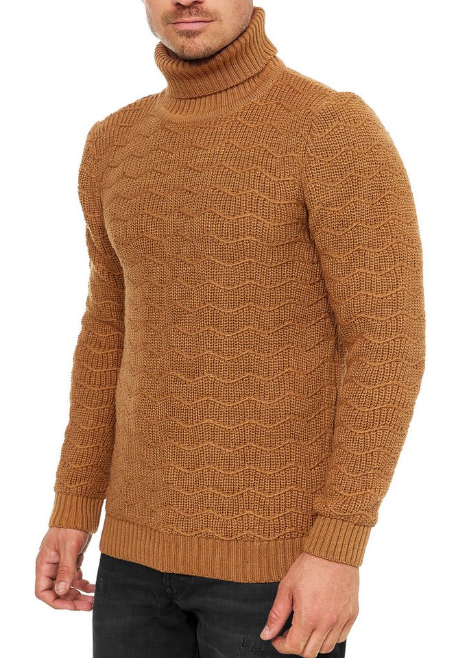 R-NEAL Rollkragenpullover Schwerer Grobstrick Rollkragen-Pullover Freizeit Pullover von R-NEAL