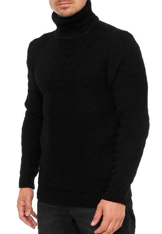 R-NEAL Rollkragenpullover Schwerer Grobstrick Rollkragen-Pullover Freizeit Pullover von R-NEAL