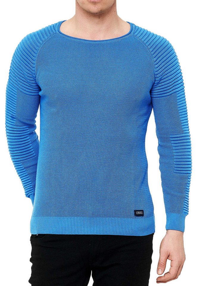 R-NEAL Rundhalspullover Fein-Strick Slim-Fit Biker Strick-Pullover Gerippter Langarm-Pullover R-NEAL Rundhalspullover Fein-Strick Slim-Fit Biker Strick-Pullover Gerippter Langarm-Pullover von R-NEAL