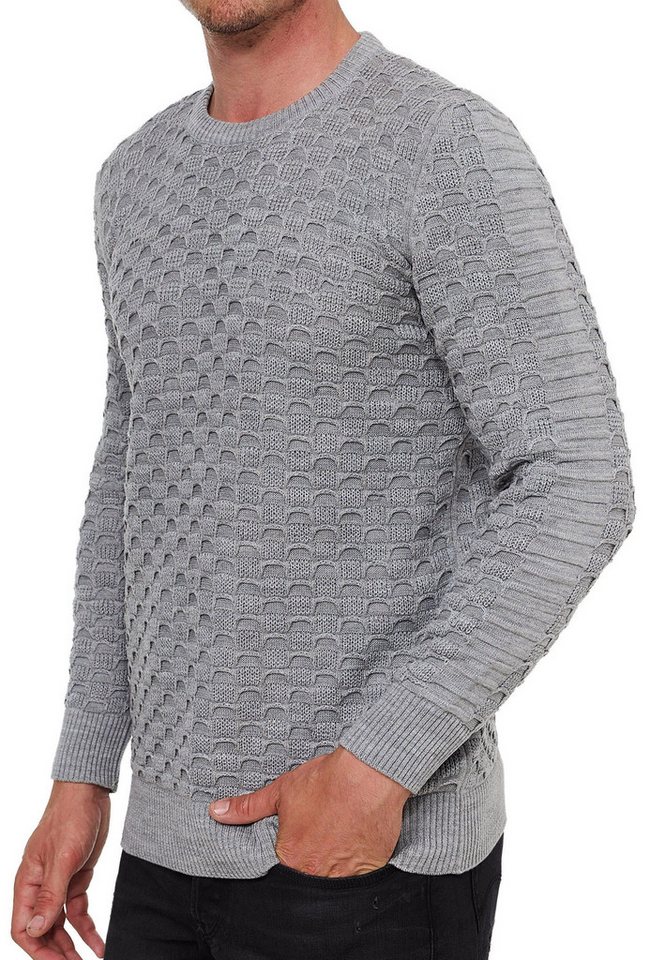 R-NEAL Rundhalspullover Herren Strick Pullover Einfarbig Langarm Rundhals Strickpullover von R-NEAL