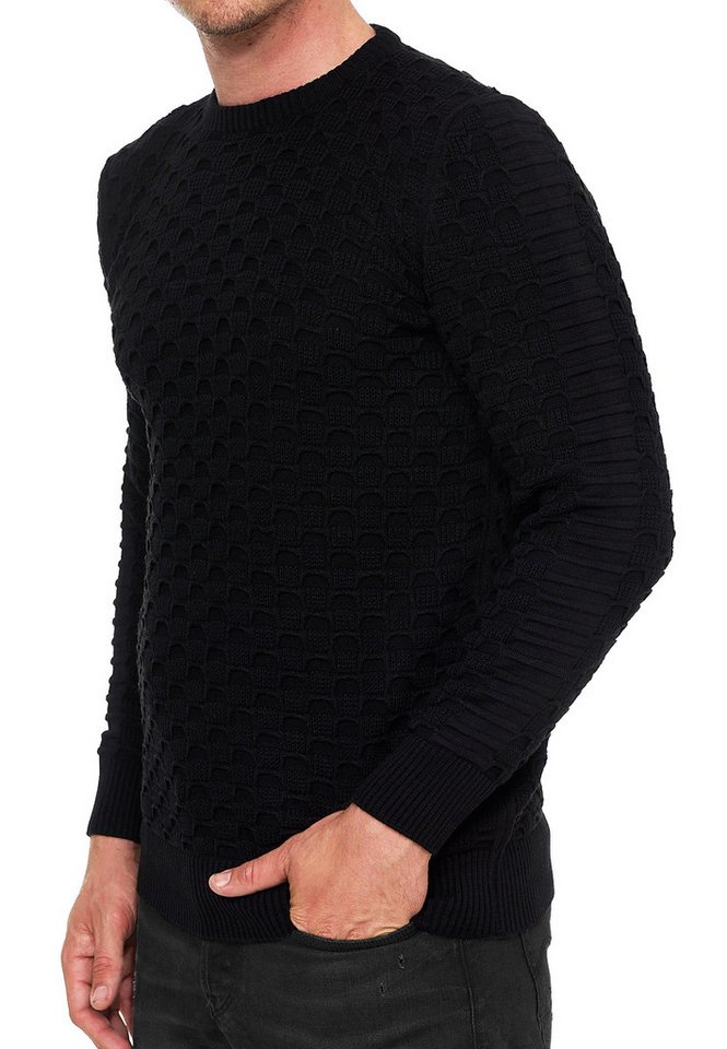 R-NEAL Rundhalspullover Herren Strick Pullover Einfarbig Langarm Rundhals Strickpullover von R-NEAL