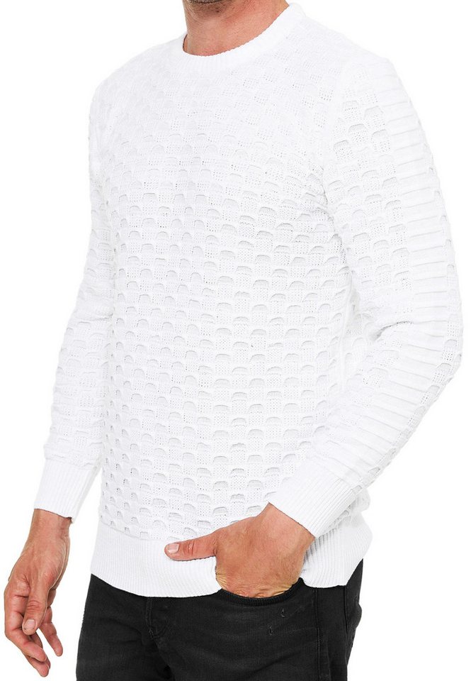 R-NEAL Rundhalspullover Herren Strick Pullover Einfarbig Langarm Rundhals Strickpullover von R-NEAL