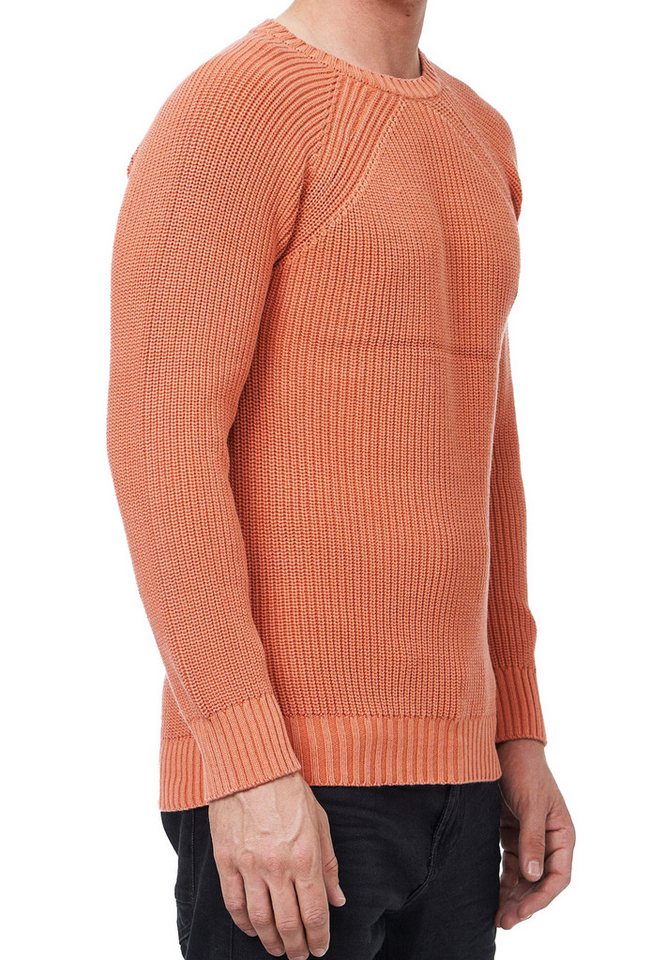 R-NEAL Rundhalspullover Sportiver Herren Pullover Rundhals Grob-Strick-Pullover Streetwear von R-NEAL