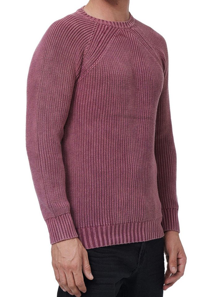 R-NEAL Rundhalspullover Sportiver Herren Pullover Rundhals Grob-Strick-Pullover Streetwear von R-NEAL