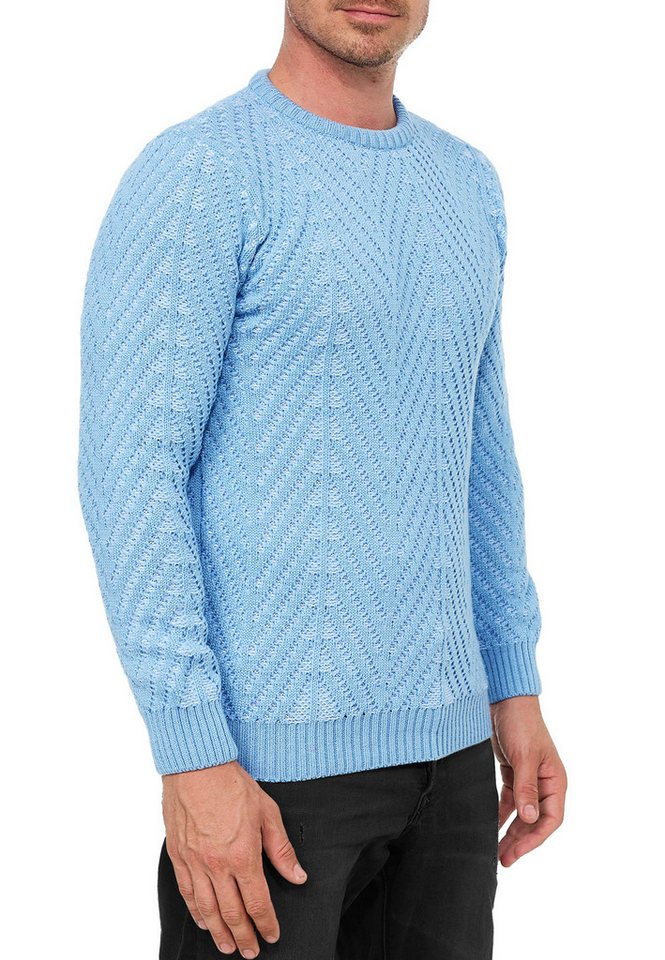R-NEAL Rundhalspullover Strick Pullover Grobstrick Rundhals Strickpullover von R-NEAL