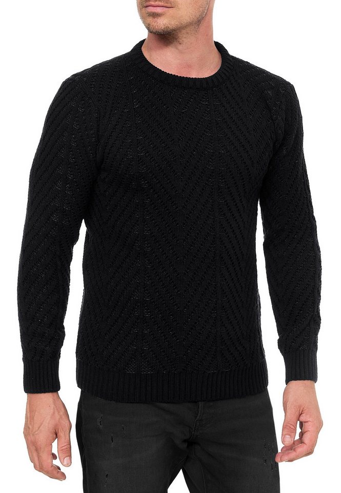 R-NEAL Rundhalspullover Strick Pullover Grobstrick Rundhals Strickpullover von R-NEAL