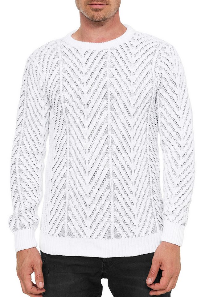 R-NEAL Rundhalspullover Strick Pullover Grobstrick Rundhals Strickpullover von R-NEAL