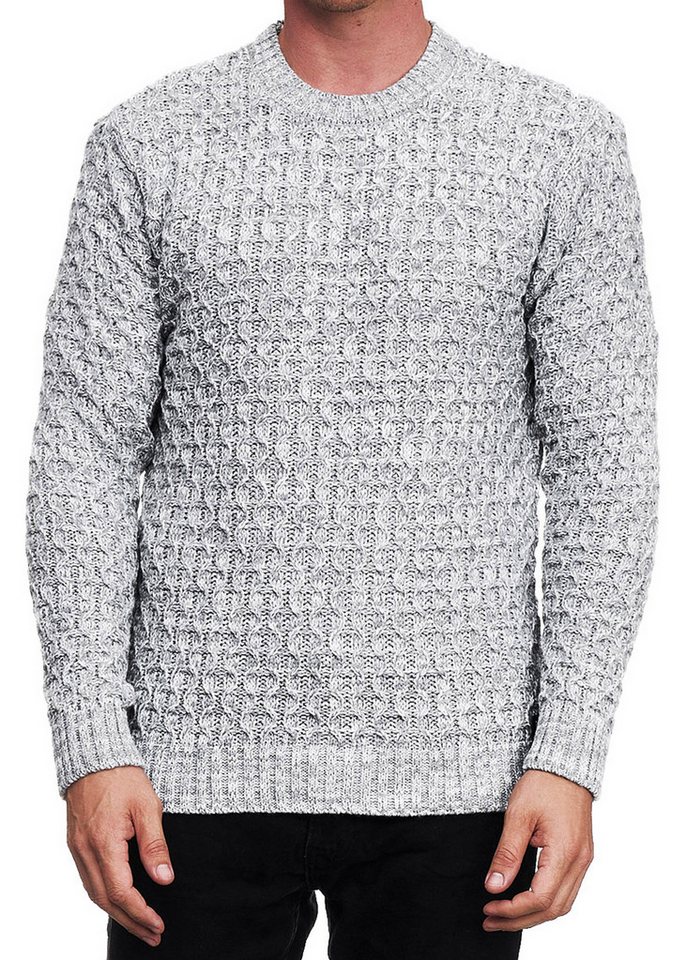 R-NEAL Rundhalspullover Strick-Pullover Schwerer Grob-Strick Herren Rundhals Pullover von R-NEAL