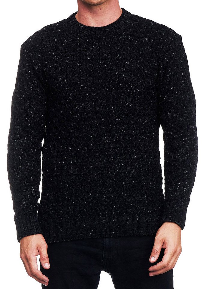R-NEAL Rundhalspullover Strick-Pullover Schwerer Grob-Strick Herren Rundhals Pullover von R-NEAL