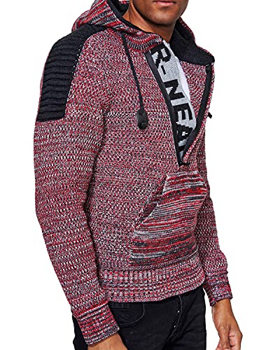 Das Original 'Rusty Neal' 1/2 Zip Hooded Pullover 290, Farbe:Grau/Rot, Größe:M von R-Neal