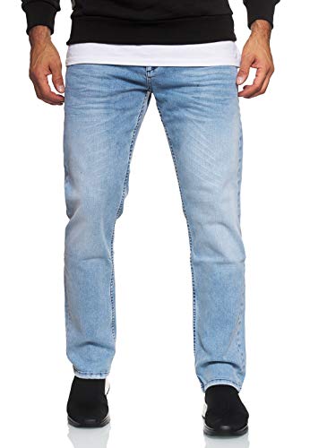 Herren Jeans Basic Business 5-Pocket Streetwear Herren Jeanshose Regular Fit Jeans-Hose Business Pants 212 215 213 195 196, Hosengröße:30W / 34L, Denim Color:12212 von R-Neal