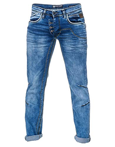 Herren Jeans Rusty Neal Jeanshose 'Ruben' Regular Fit 'DIE ETWAS ANDERE Jeans' Stretch Denim, Hosengröße:30W / 32L, Denim Color:8442-30 von R-Neal