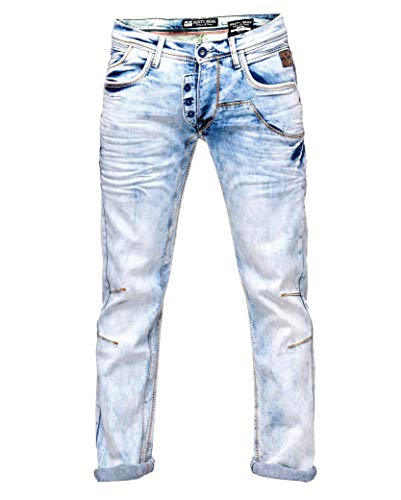 Herren Jeans Rusty Neal Jeanshose 'Ruben' Regular Fit 'DIE ETWAS ANDERE Jeans' Stretch Denim, Hosengröße:32W / 34L, Denim Color:8442-31 von R-Neal
