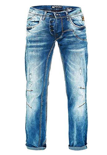 Herren Jeans Rusty Neal Jeanshose 'Ruben' Regular Fit 'DIE ETWAS ANDERE Jeans' Stretch Denim, Hosengröße:40W / 34L, Denim Color:8442-37 von R-Neal