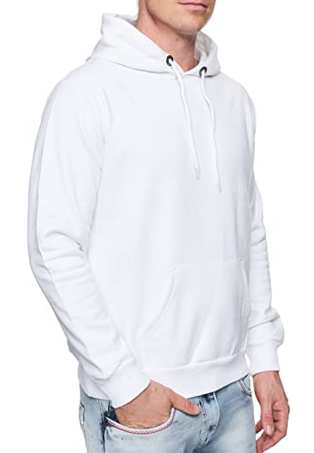 Herren Kapuzen-Sweatshirt Sweater mit Kapuze 'Streetwear Basics' Regular Fit S M L XL XXL 3XL Langarm Kapuzenpullover Pullover Kapuzen-Sweat-Shirt 161, Farbe:Weiß, Größe:3XL von R-Neal