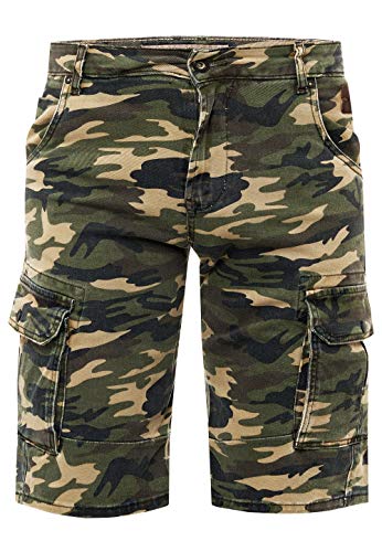 Herren Shorts Rusty Neal Jeansshorts Bermuda Jeans Kurze Hose Stretch Cargo Karo Blue Used Slim Fit, Größe:2XL, Shorts:13642 von R-Neal