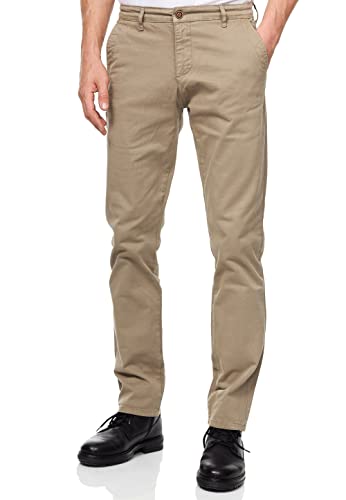 R-Neal Chino Hose Herren Slim Fit Schwarz Weiß Anthrazit Khaki Stretch-Hose Streetwear Basics 232, Farbe:Khaki, Hosengröße:32W / 32L von R-Neal