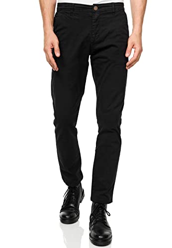 R-Neal Chino Hose Herren Slim Fit Schwarz Weiß Anthrazit Khaki Stretch-Hose Streetwear Basics 232, Farbe:Schwarz, Hosengröße:40W / 34L von R-Neal