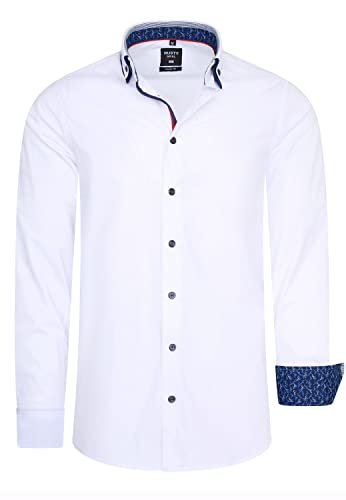 R-Neal Herren Business Hemd Stretch Langarm Hemden Kentkragen Büro-Hemd Freizeit-Hemd Hochzeit-Hemd S M L XL XXL 3XL 11022-30, Größe:3XL, Artikel/Farbe:Weiß 023 von R-Neal