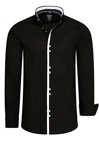 R-Neal Herren Business Hemd Stretch Langarm Hemden Kentkragen Büro-Hemd Freizeit-Hemd Hochzeit-Hemd S M L XL XXL 3XL 11022-30, Größe:M, Artikel/Farbe:Schwarz 029 R-Neal Herren Business Hemd Stretch Langarm Hemden Kentkragen Büro-Hemd Freizeit-Hemd Hochzeit-Hemd S M L XL XXL 3XL 11022-30, Größe:M, Artikel/Farbe:Schwarz 029 von R-Neal