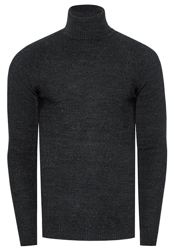 R-Neal Herren Fein-Strick Rollkragen-Pullover in Hochwertigen Aufmachung Business Pullover Steh-Kragen Pulli 351, Farbe:Anthrazit, Größe:L von R-Neal