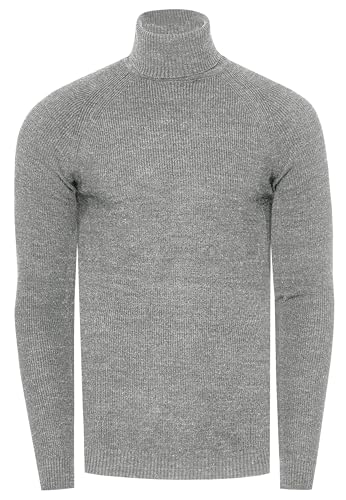 R-Neal Herren Fein-Strick Rollkragen-Pullover in Hochwertigen Aufmachung Business Pullover Steh-Kragen Pulli 351, Farbe:Grau, Größe:L von R-Neal