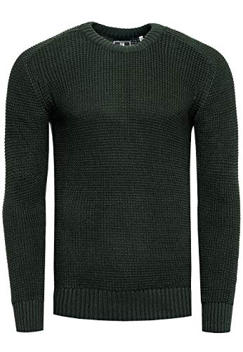 R-Neal Strickpullover Herren Basic Business Rundhalspullover Crew Neck Langarm Strick Pulli Rundhals-Ausschnitt für Männer 383, Farbe:Khaki, Größe:2XL von R-Neal