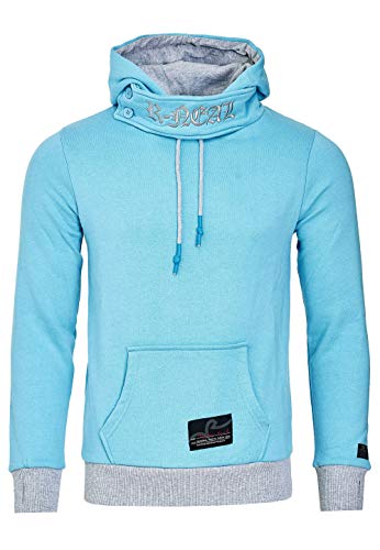 R-Neal Sweatshirt Herren Kapuzenpullover mit Verschluss Designer Langarm Sweater Men Hoody 9325, Farbe:Türkis, Größe:3XL von R-Neal