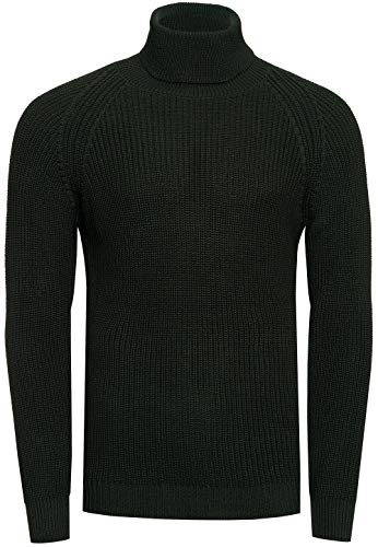 Rollkragenpullover Herren Stehkragen Pullover Rolli Hochkragen Strickpullover Rusty Neal Pulli Winter Kälte Schutz, Größe:3XL, Knitwear:Khaki 382 von R-Neal