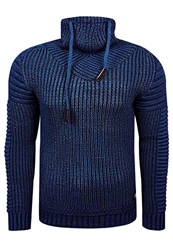 Rollkragenpullover Herren Stehkragen Pullover Rolli Hochkragen Strickpullover Rusty Neal Pulli Winter Kälte Schutz, Größe:M, Knitwear:Petrol 293 von R-Neal