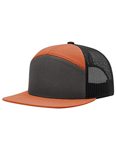 RICHARDSON - Seven-Panel Trucker Cap - 168, Anthrazit/Burnt Orange/Schwarz, Einheitsgröße von R RICHARDSON