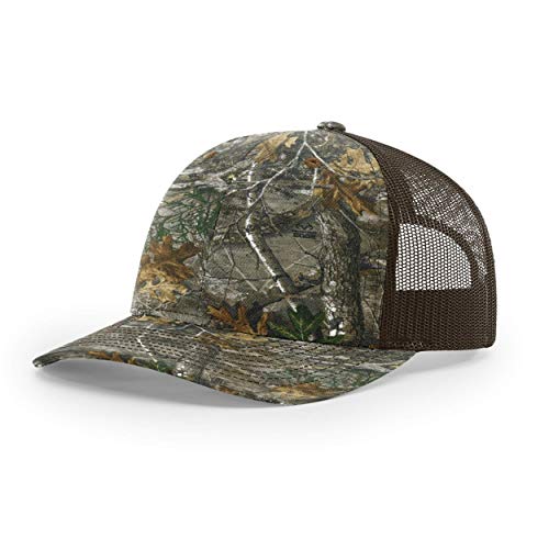 Richardson Unisex 112P Trucker verstellbare Snapback Baseballkappe, Realtree Edge / Braun, Einheitsgröße von R RICHARDSON