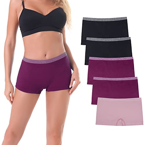 R RUXIA Damen Boyshort Panties Nahtlose Unterwäsche No Show Cheeky Panty Soft Stretch Boxer Briefs Gr. 3-4Jahre, B8-6 von R RUXIA