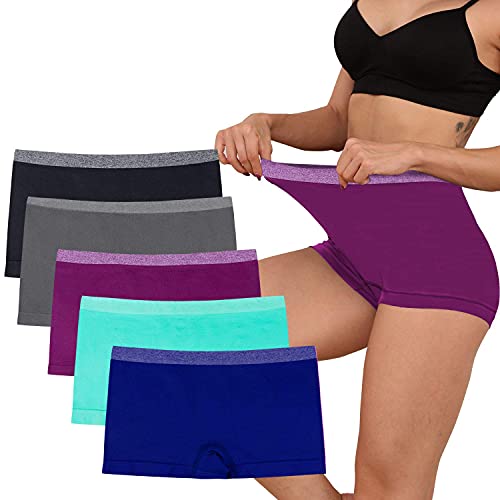 Ruxia Damen Boyshort Panties Nahtlose Unterwäsche No Show Cheeky Panty Soft Stretch Boxer Briefs Gr von R RUXIA