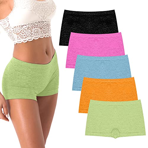 R RUXIA Boyshorts für Damen, Unterwäsche, nahtlos, Boy-Shorts, Höschen, weich, Stretch, Boxershorts, 5 Packungen (normale und Übergröße), Dhb11, 4XL Große Größen von R RUXIA