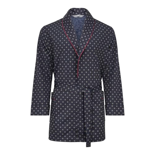 Herren Morgenmantel - Revise Brais RE-503 - Kurz -Dünn und leicht – Dunkelblau 602 – M von R Revise