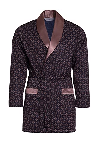 Herren Morgenmantel - Revise Brais RE-503 - Kurz - Dünn und leicht – Schwarz – S von R Revise