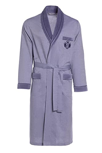 Herren Morgenmantel RE-505-100% Baumwolle - Leicht und dünn – Elegant – Grau 1005 – Gr 4XL von R Revise