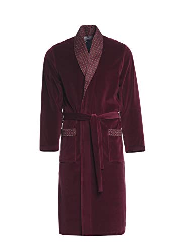 Revise RE-101 Herren Morgenmantel - Hausmantel - Bademantel - Bordeaux Rot – Gr. S von R Revise