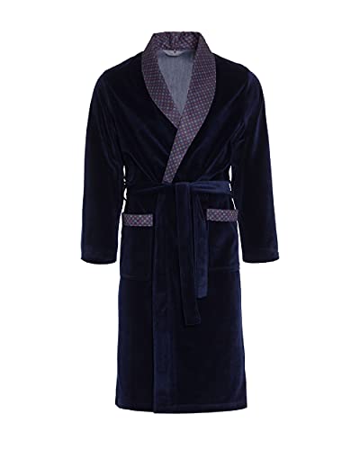 Revise RE-101 Herren Morgenmantel - Hausmantel - Bademantel - Dunkelblau – Gr. XXL von R Revise