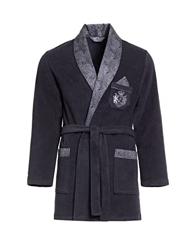 Revise RE-401 Herren kurzer Bademantel – Morgenmantel - Elegant – Warm – Graphite C2 – XXL von R Revise